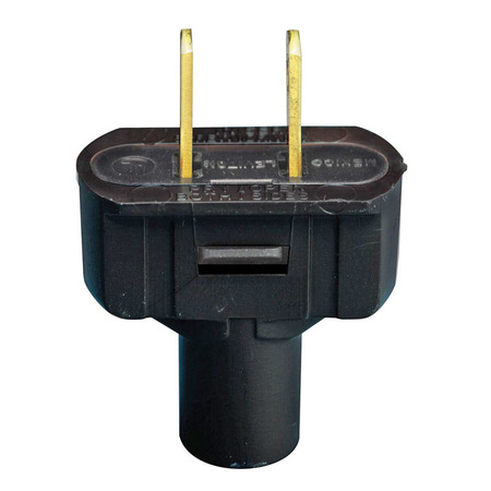 LEVITON Plug 2-Wire Flat Black 48643-00E